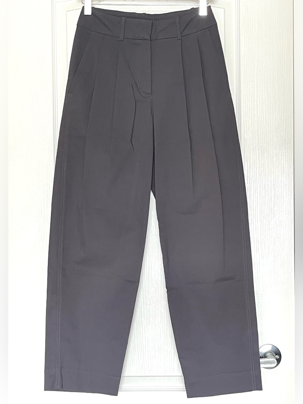 Kit and Ace Grey On Time Pleated Wide Leg Trouser Pants Size 0 Tailored Slacks